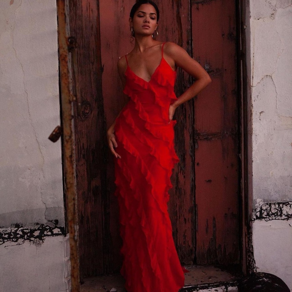 Rat & Boa Fiery Red Maxi Dress